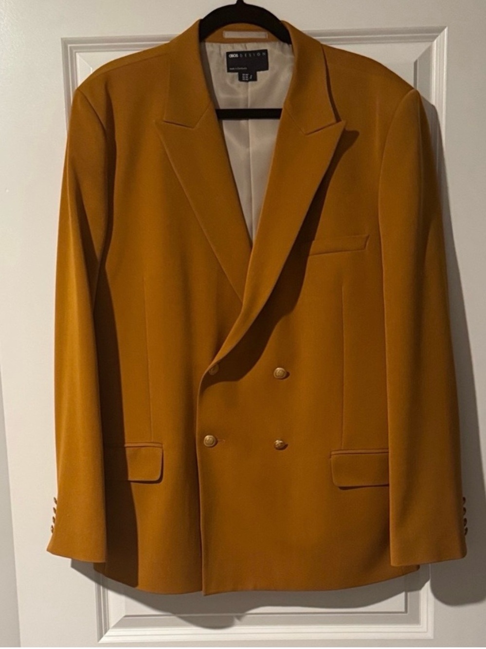 ASOS Double-Breasted Mustard Blazer